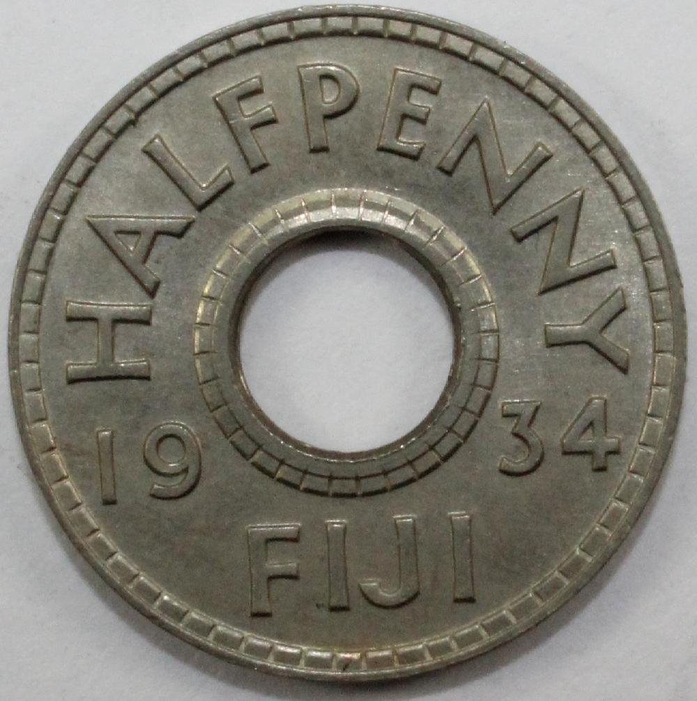 Fiji 1934 Halfpenny Uncircu... image