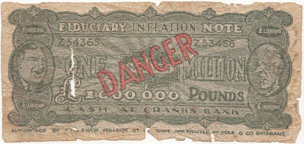 Australia 'Fiduciary Inflation (Political) Note', from the 1932 Australian elections, Very Good