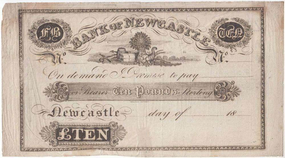 Australia 'Bank of Newcastle' £10 circa 1828, Very Fine details