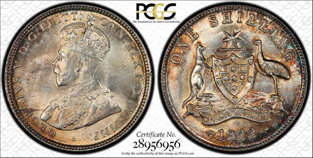 Australia 1922 Shilling PCG... image