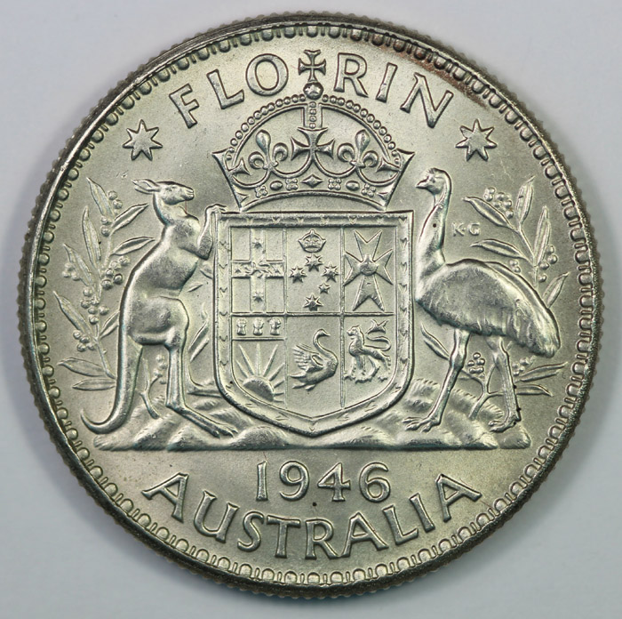 Australia 1946 Florin, near... image