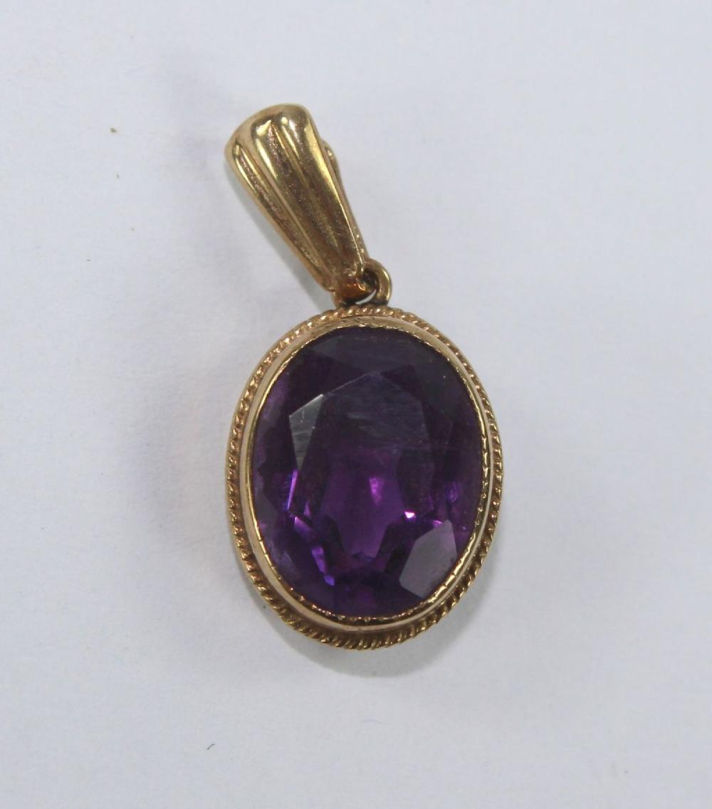 Amethyst Pendant in 9ct Yel... image