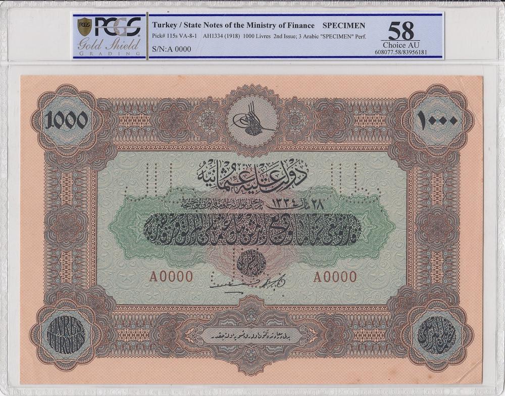 Turkey Specimen 1000 Livres... image