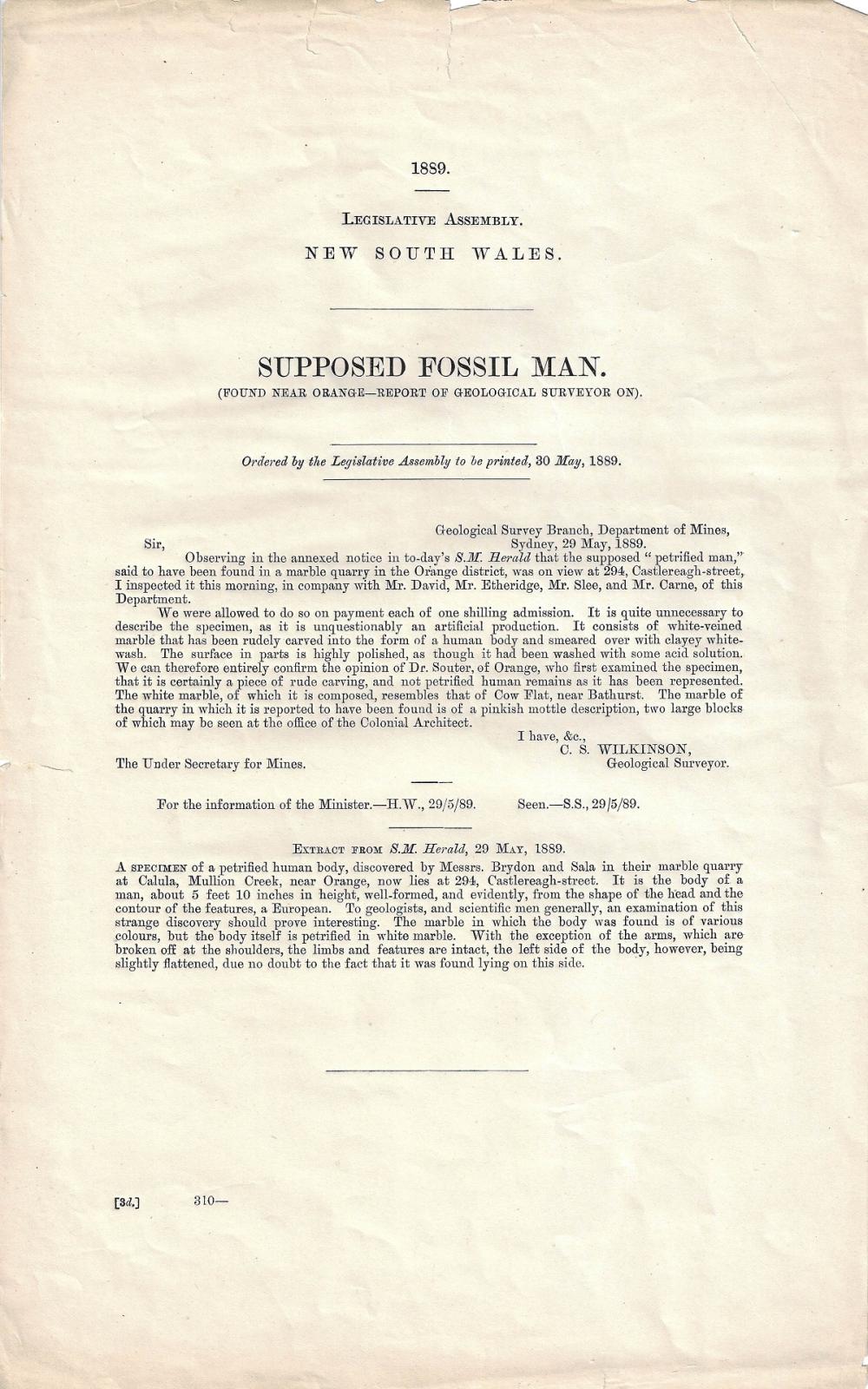 Australia. 1889. Report of ... image