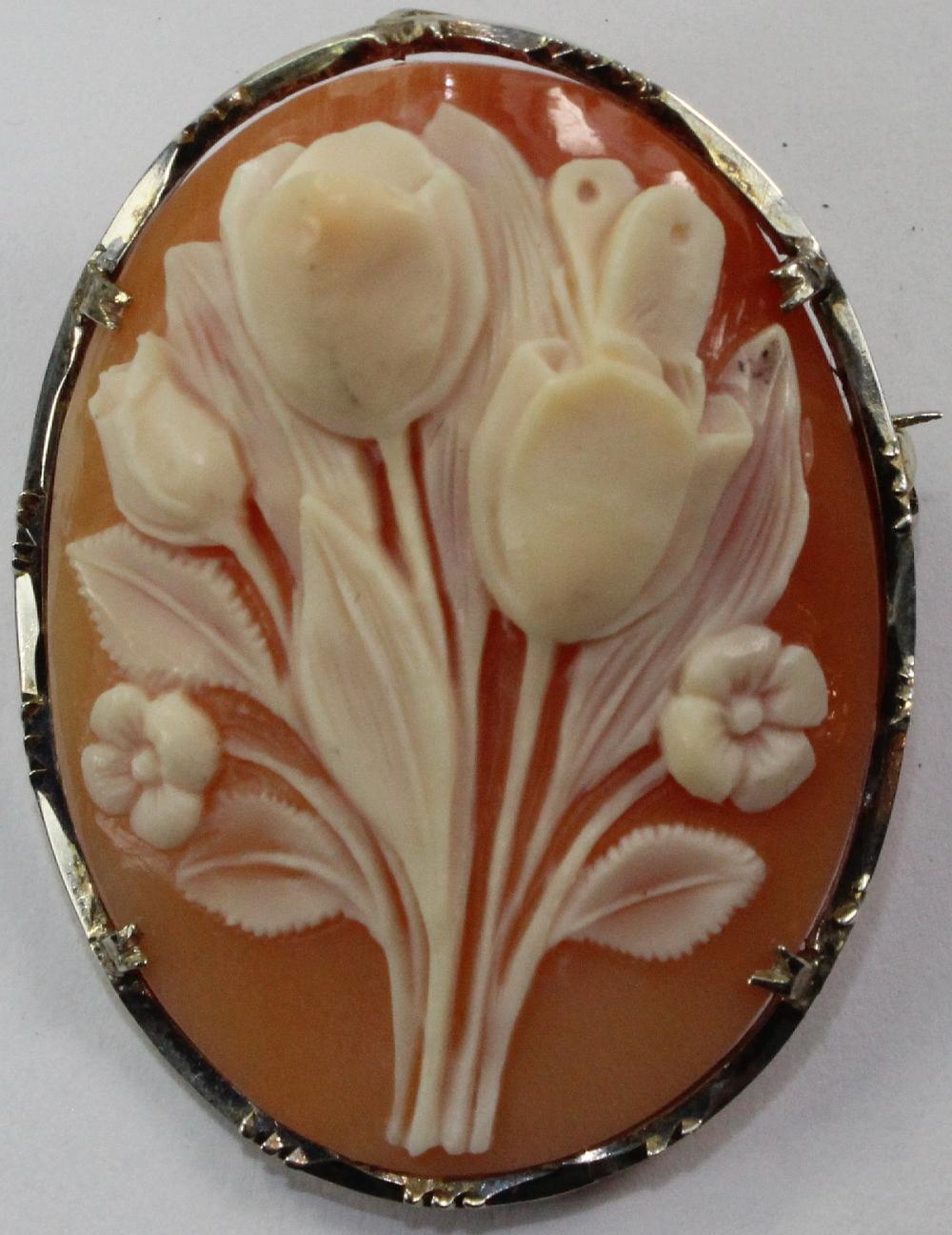 Antique Shell Cameo Brooch ... image