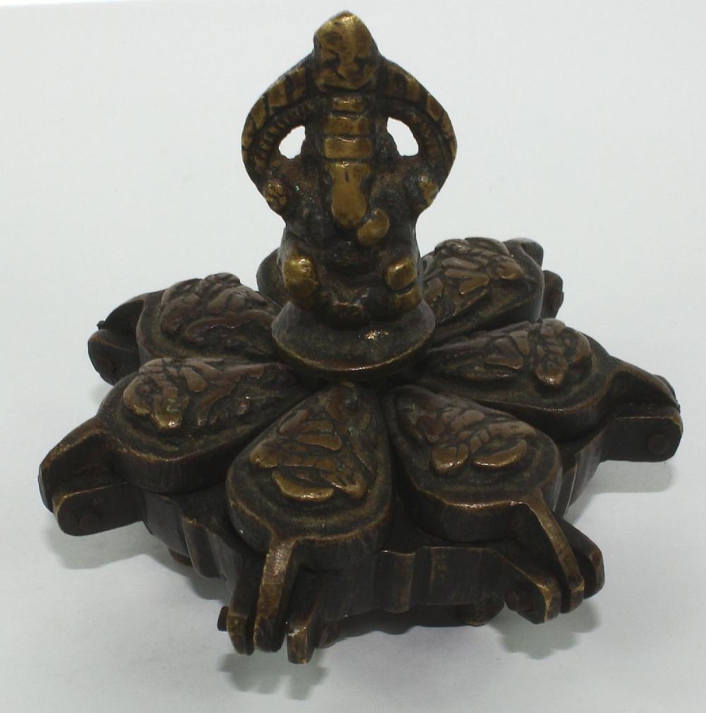 Bronze Spice Container with six lockable hinged sections