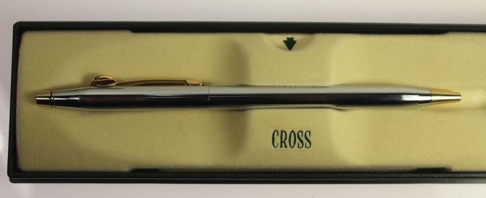'Cross' Chrome Mechanical Pencil' with 24 Carat Gold-plate 'CA' emblem