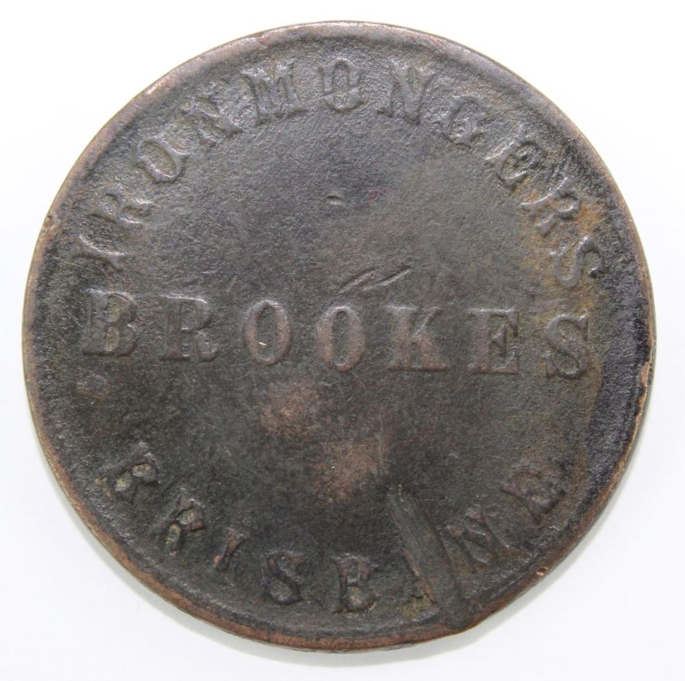 Australia 'Brookes' Brisbane Penny Token (ND c.1860s), Fine