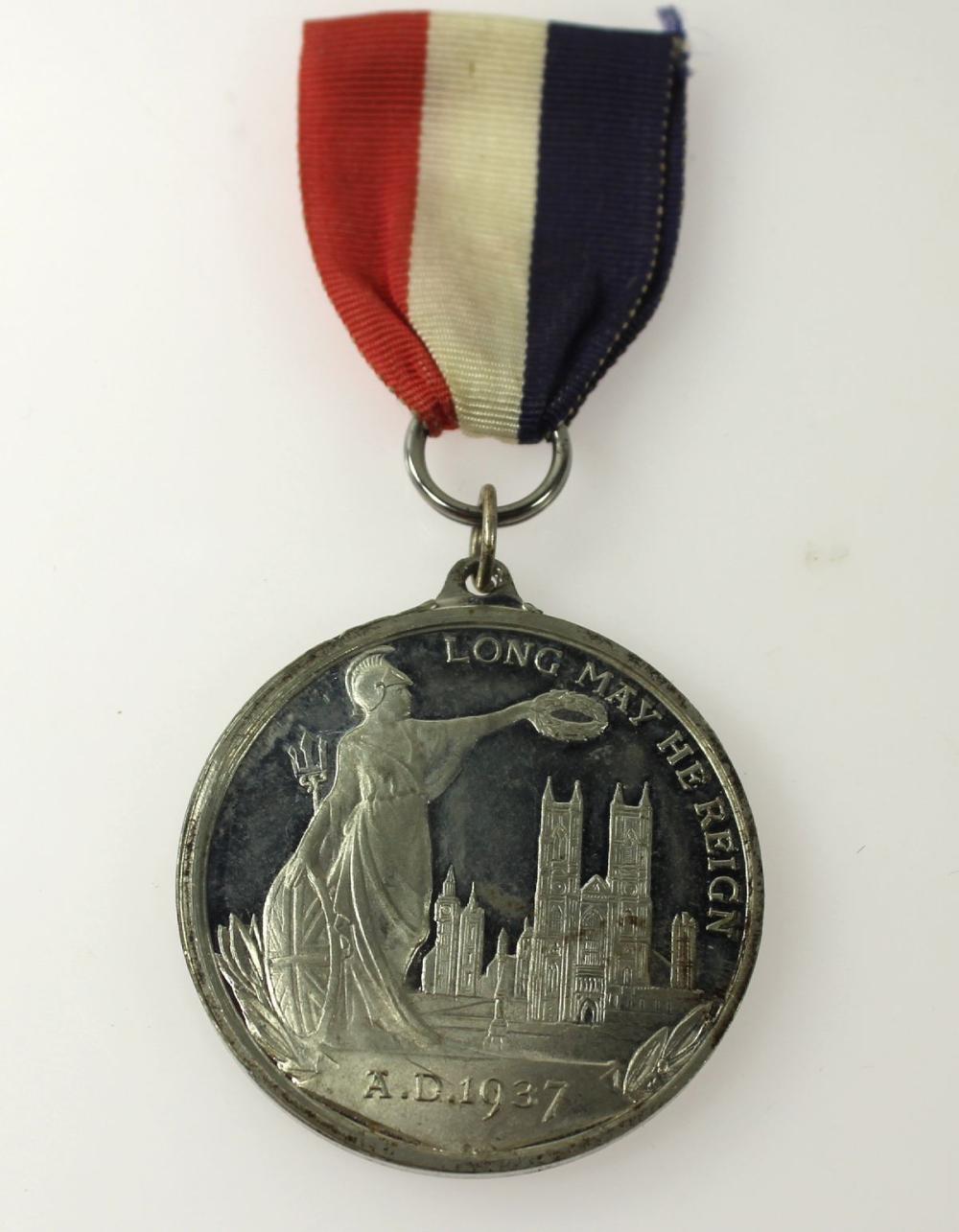 Great Britain 1937 Edward V111 Coronation Medal in White Metal, Uncirculated