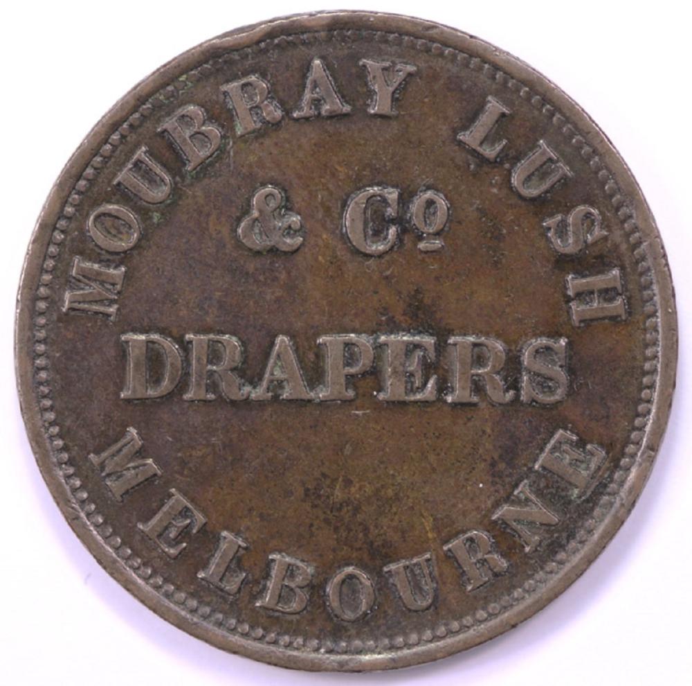 Australia 'Moubray Lush & Co' Melbourne Penny Token (ND c.1860s), good Very Fine