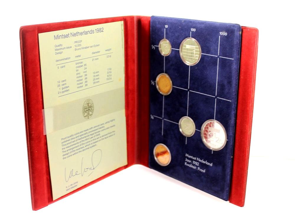 Netherlands 1982 Proof Set, FDC (6 Coins)