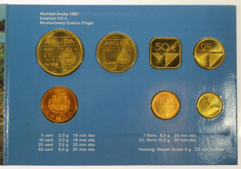 Netherlands Territories 1987 Mint Set, Uncirculated (7 Coins)