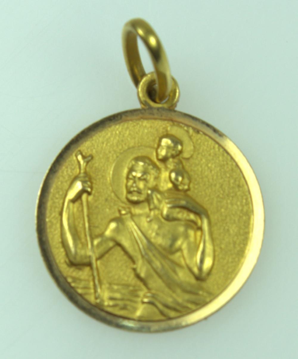 St Christopher Medal in 18ct Yellow Gold