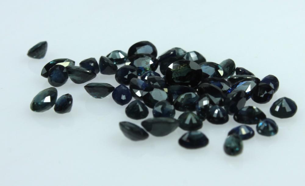 Fifty Faceted Blue Sapphires (50)