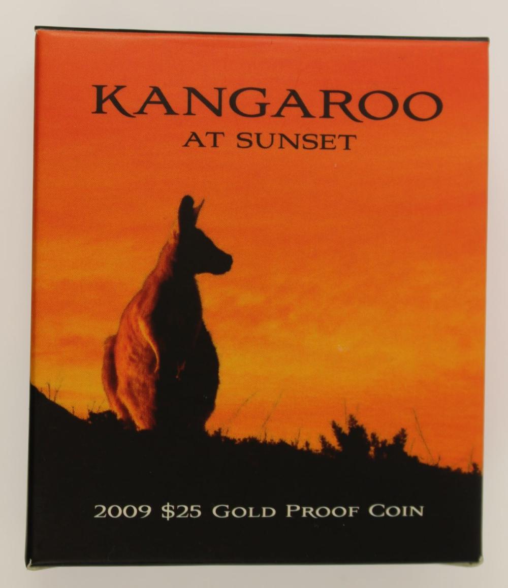 Australia 2009 'Kangaroo at Sunset' Proof Gold (999) $25, FDC