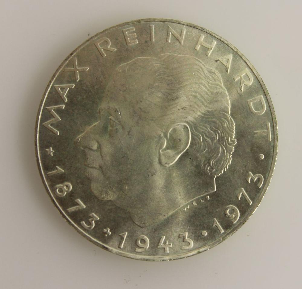 Austria 1973 'Max Reinhardt' Silver 800 25 Shillings, Uncirculated