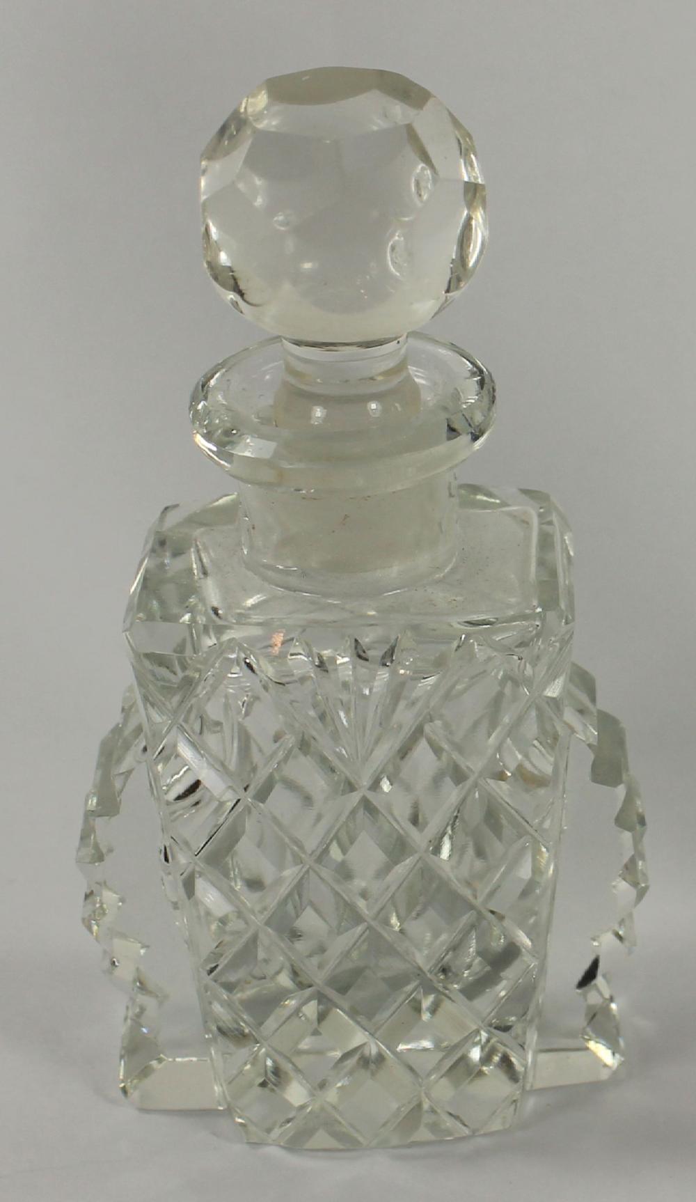 Vintage Cut Glass Perfume Bottles with Stoppers