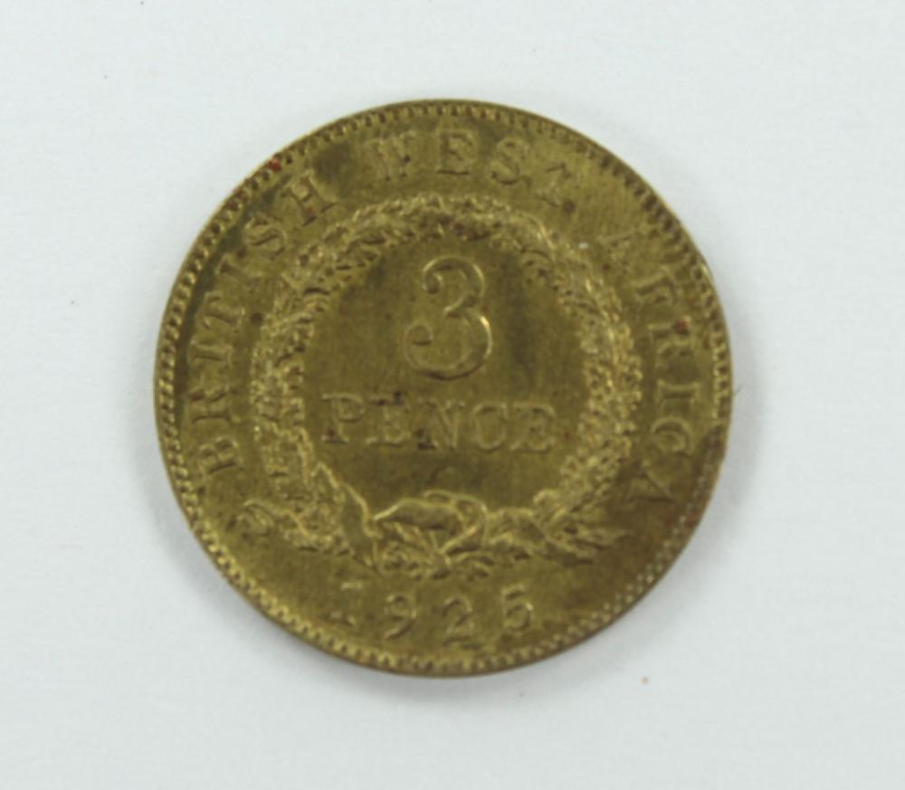 British West Africa 1925 Threepence, Choice Uncirculated