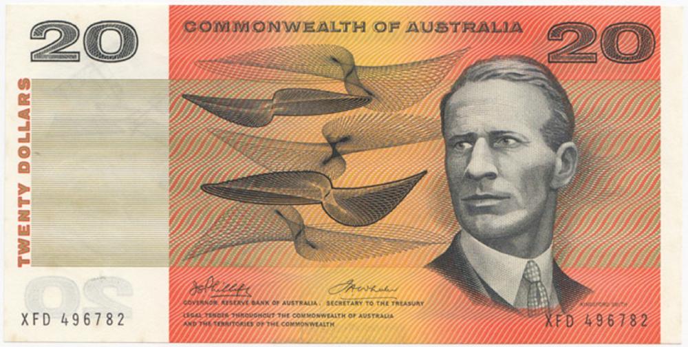 Australia. 'Phillips - Wheeler' $20 (1974), Uncirculated OPQ