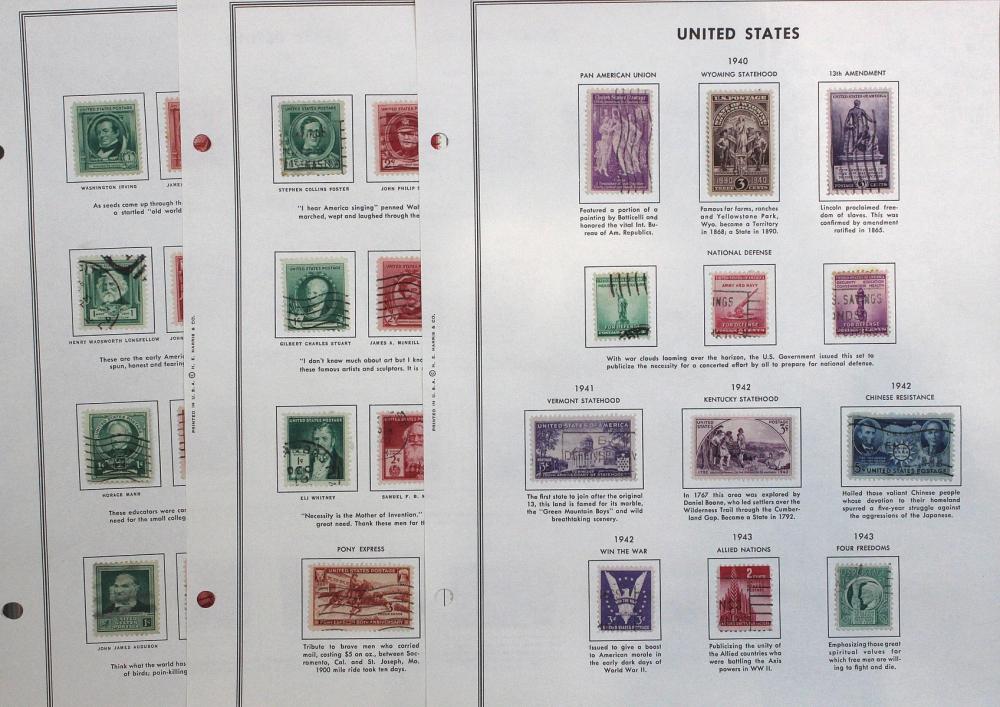 U.S.A. Used Stamps issued 1940 - 1943 (50 stamps)