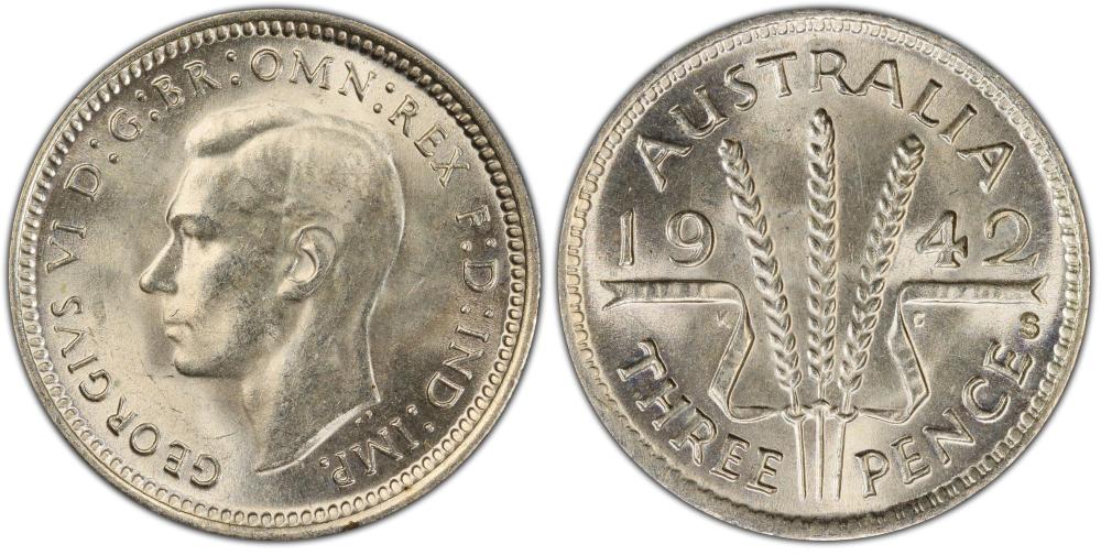 Australia 1942 S Threepence... image