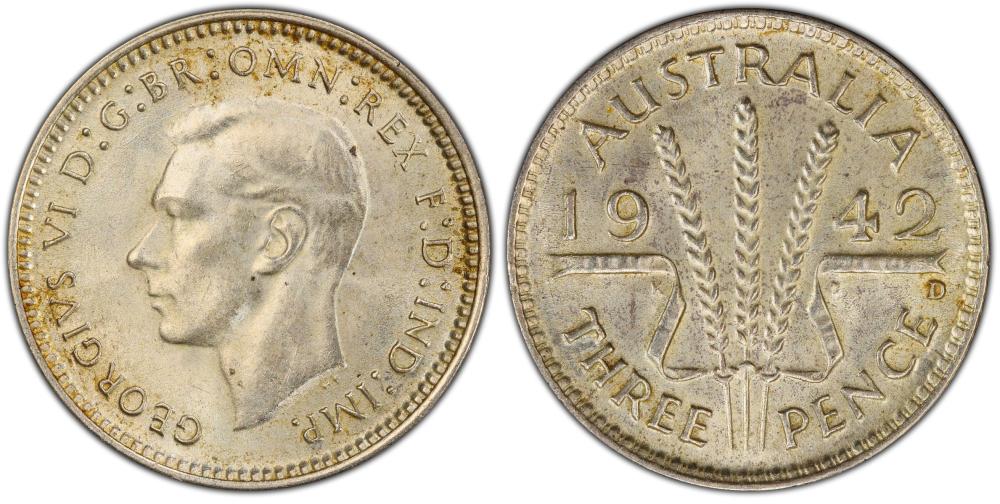 Australia 1942 D Threepence... image