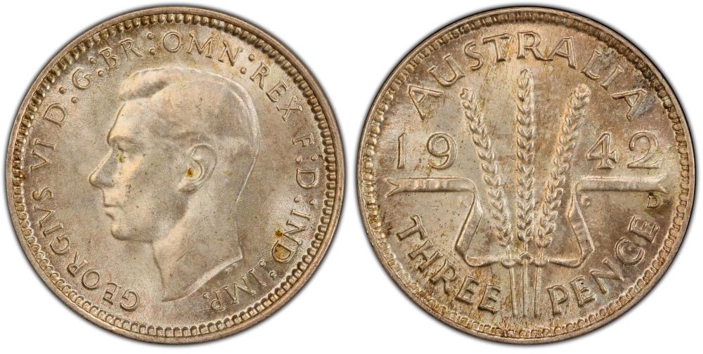 Australia 1942 D Threepence... image