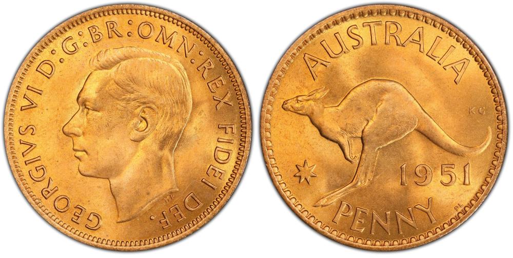 Australia 1951 PL Penny, PC... image