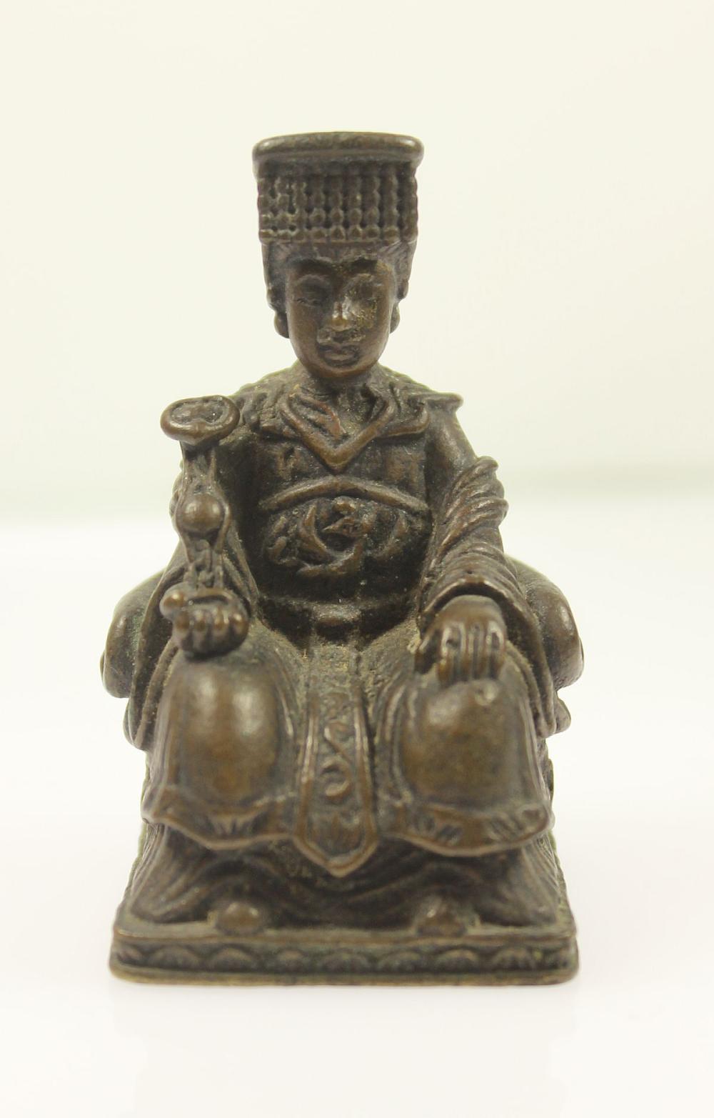 Chinese Cast Bronze Seated ... image