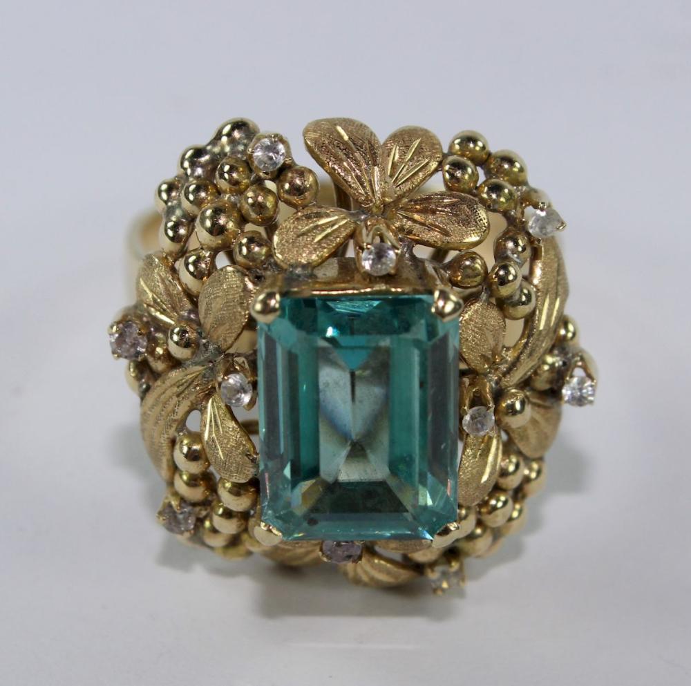 Blue Topaz & Diamond Ring i... image