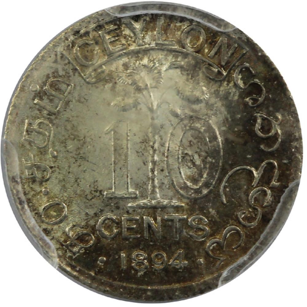 Ceylon. 1894 10 Cent, PCGS ... image