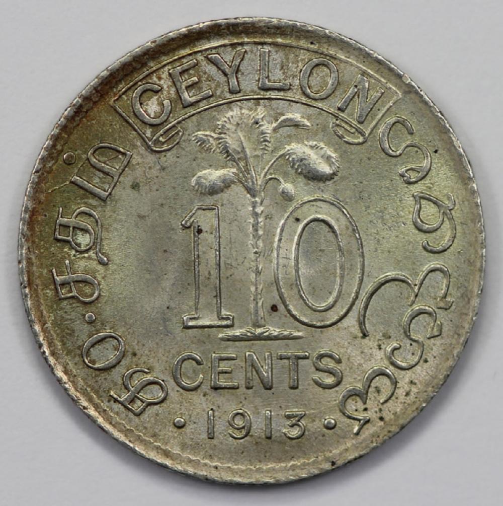 Ceylon. 1913 10 Cent, Lustr... image