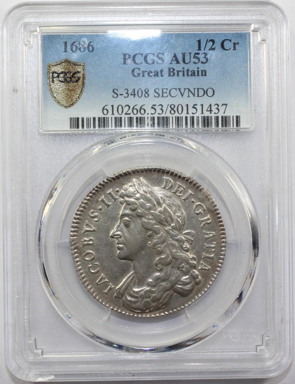 Great Britain. 1686 Half-cr... image