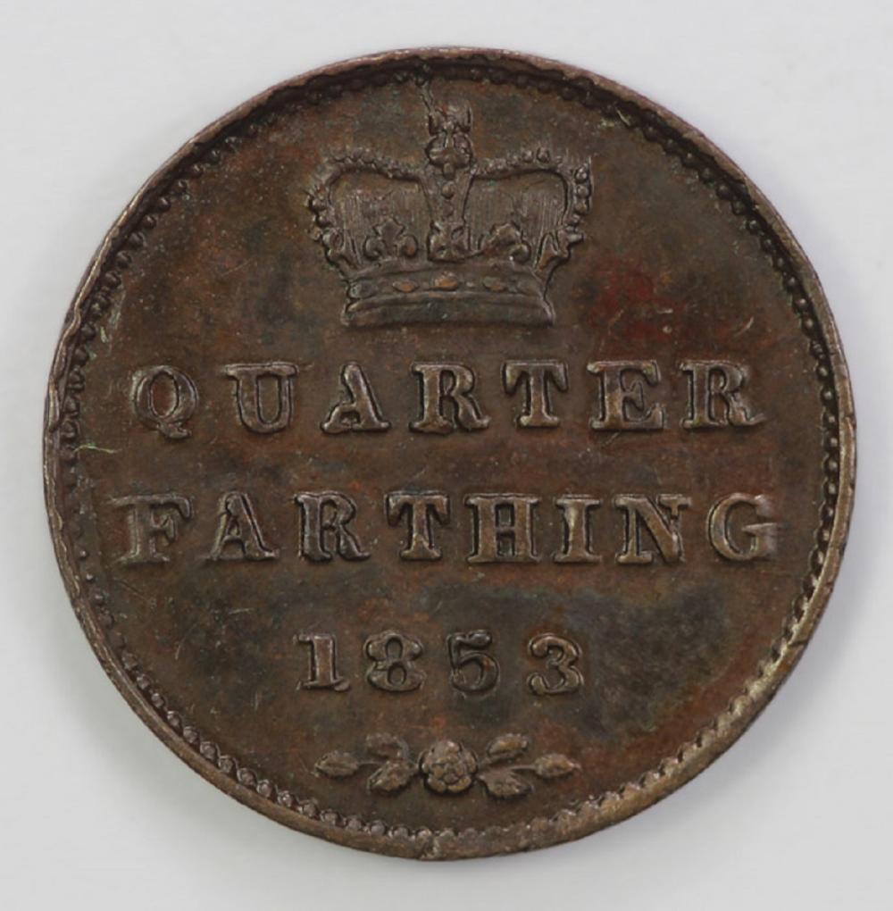 Great Britain. 1853 Quarter Farthing, Extremely Fine