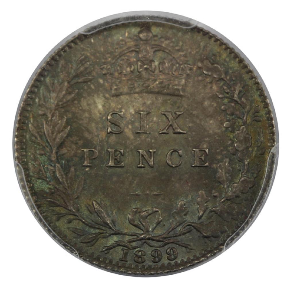 Great Britain. 1899 Sixpence, PCGS MS64
