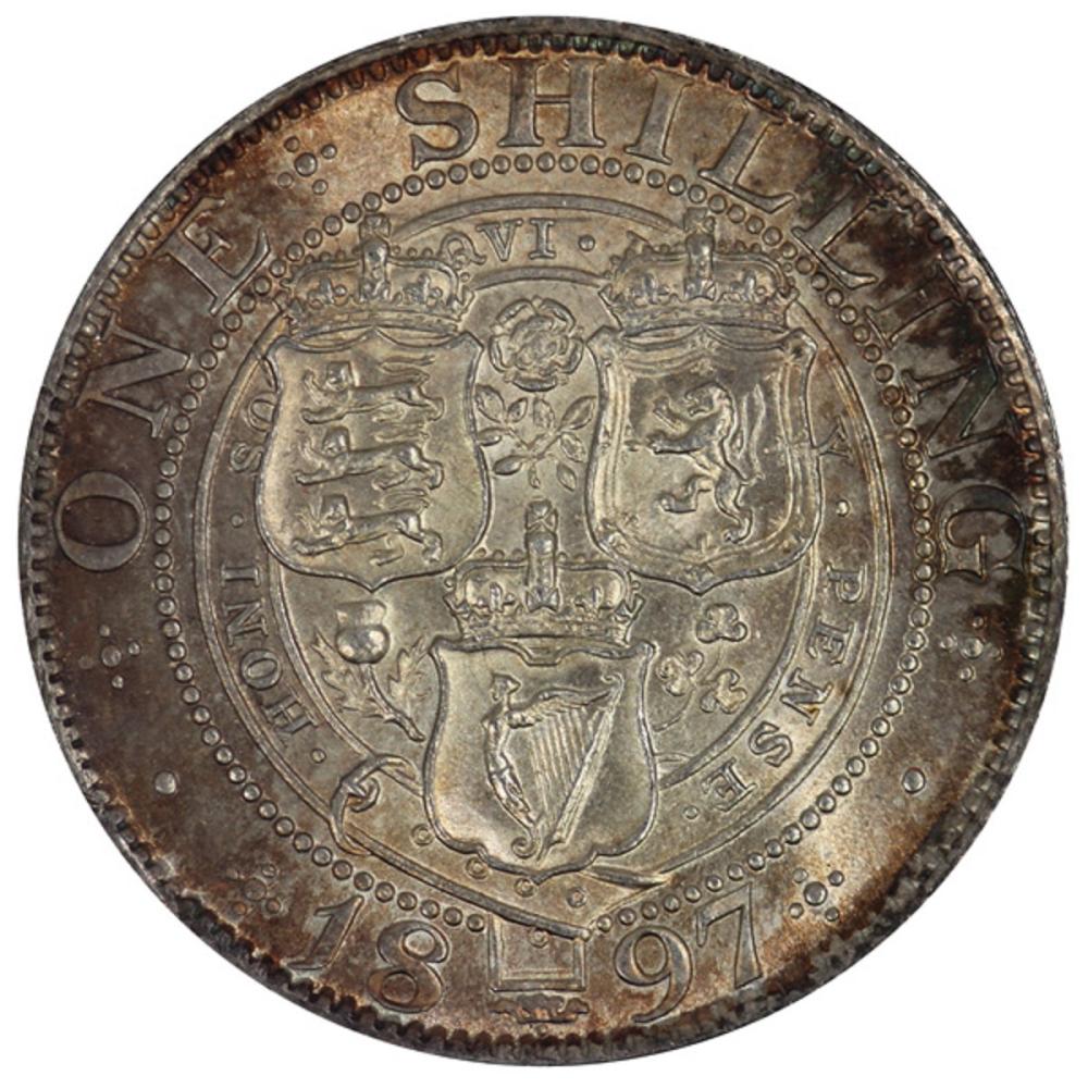 Great Britain. 1897 Shilling, Gem with attractive old-world tone