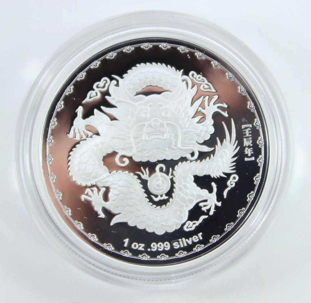 Australia 2012 Lunar Series II - 'Year of the Dragon' Silver (999) Proof Dollar FDC