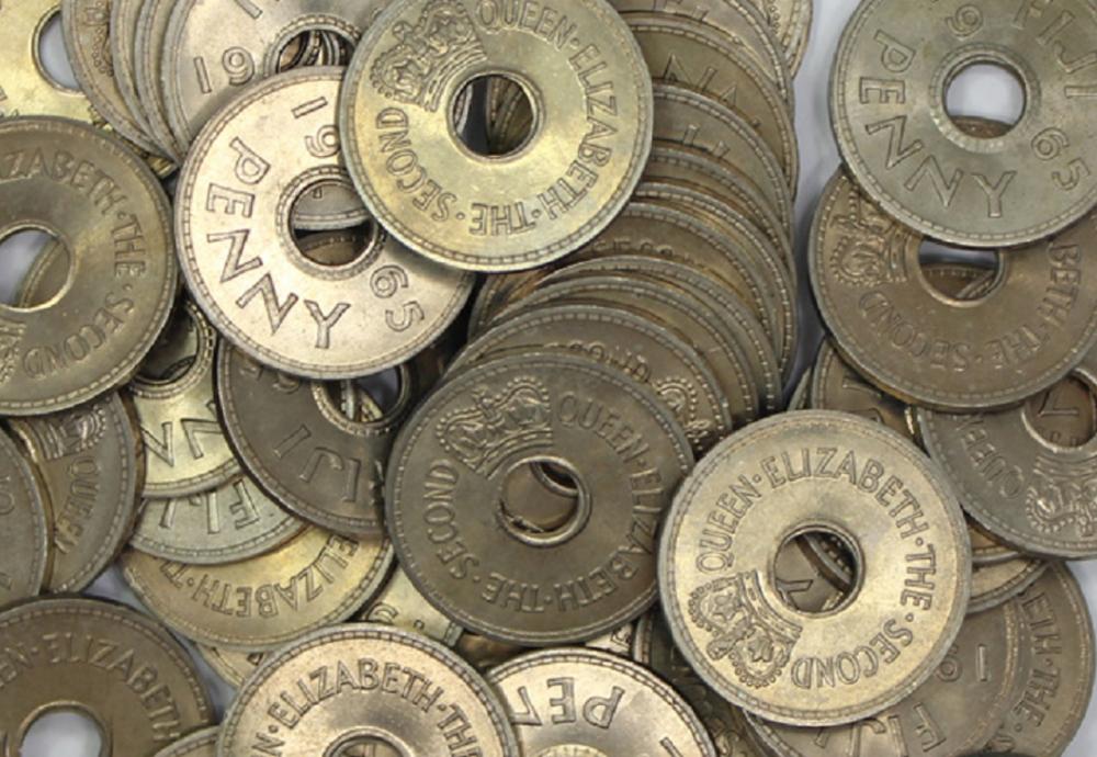 Fiji. 1965 Penny Mint Roll,... image