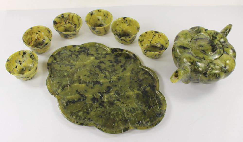 Small Spinach Jade Tea Set ... image