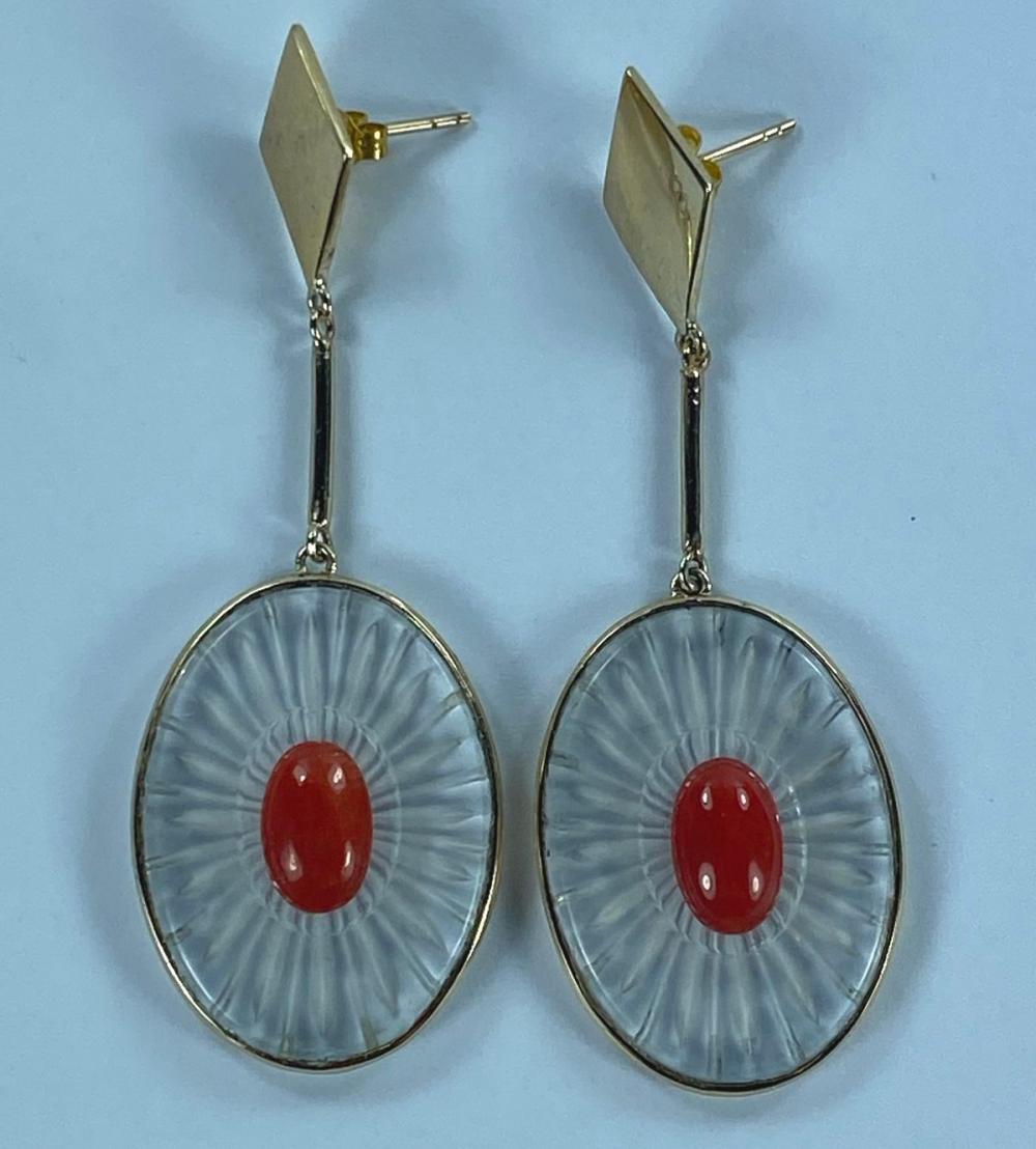 9ct Gold Carved Rock Crysta... image