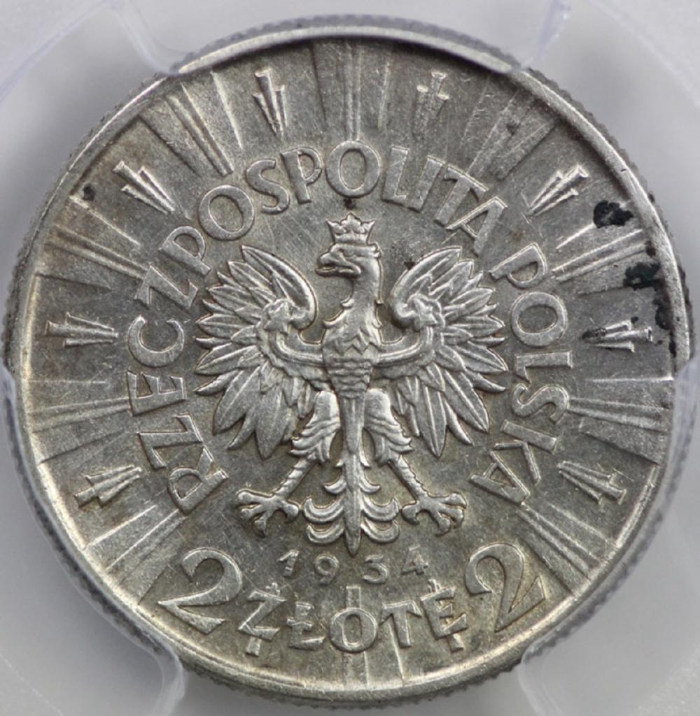 Poland 1934 2 Zlote, PCGS AU55 image