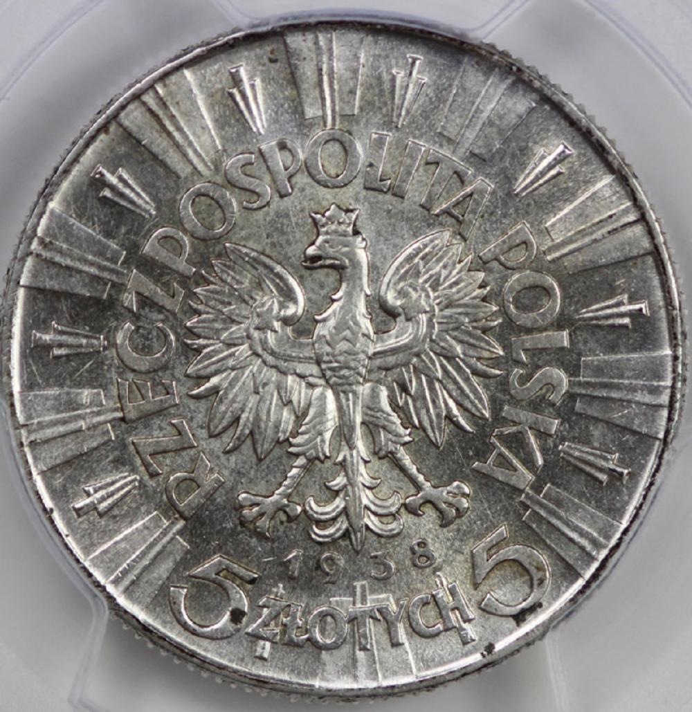 Poland 1938 5 Zlotych, PCGS... image