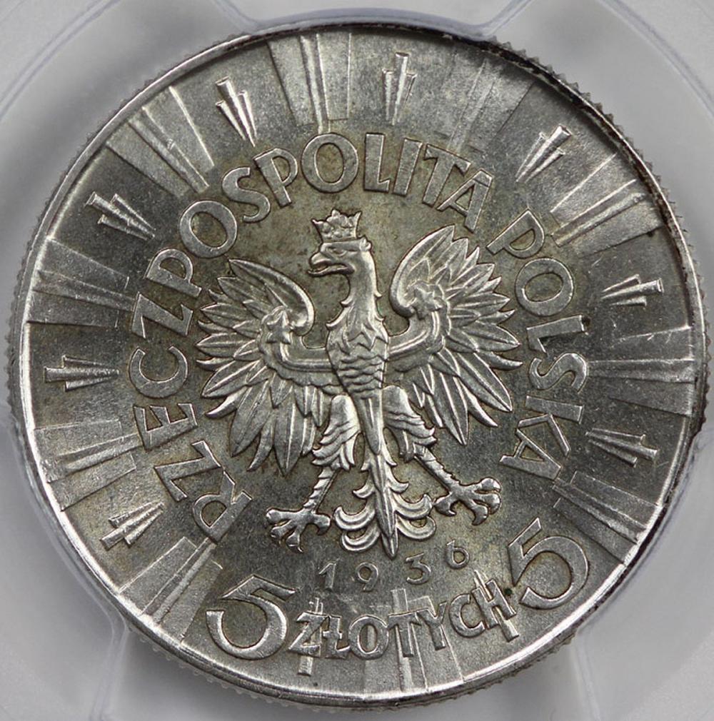 Poland 1936 5 Zlotych, PCGS... image