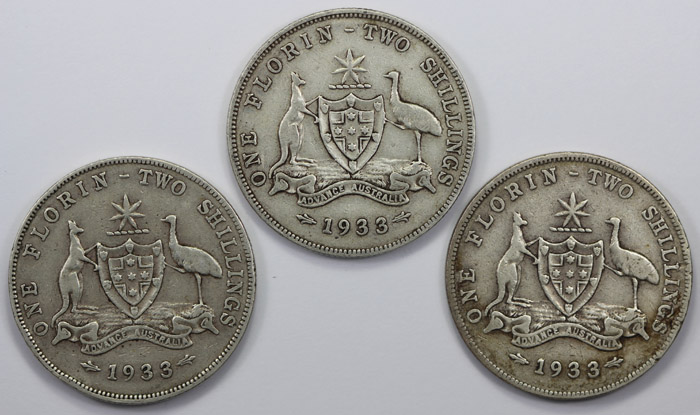 Australia 1933 Florin, VG /... image