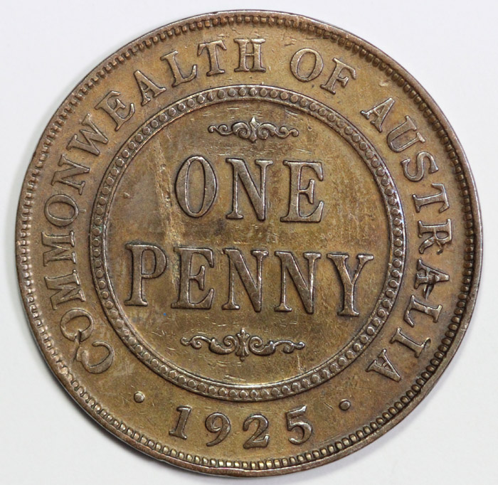 Australia 1925 Penny, Very ... image