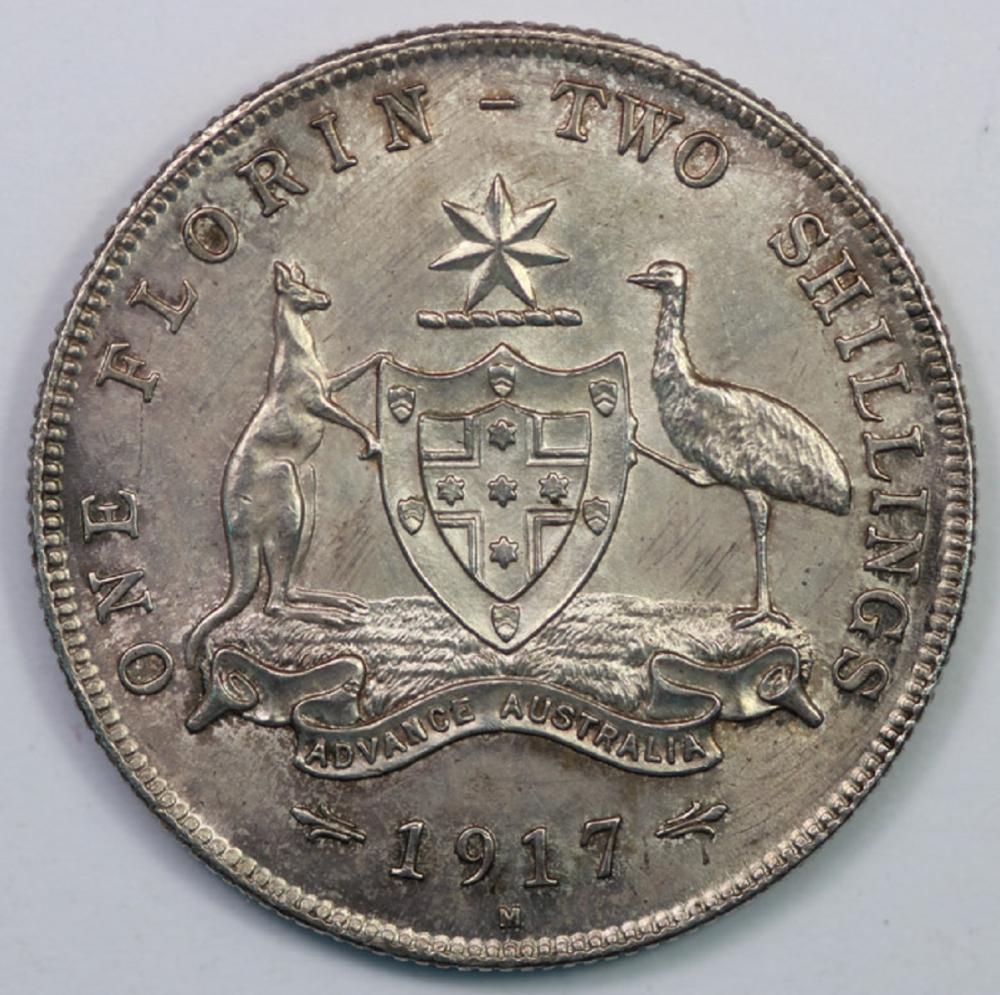 Australia. 1917 Florin, lig... image