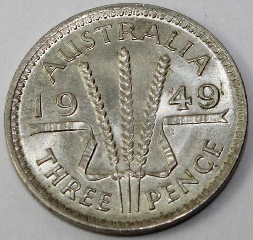 Australia. 1949 Threepence,... image