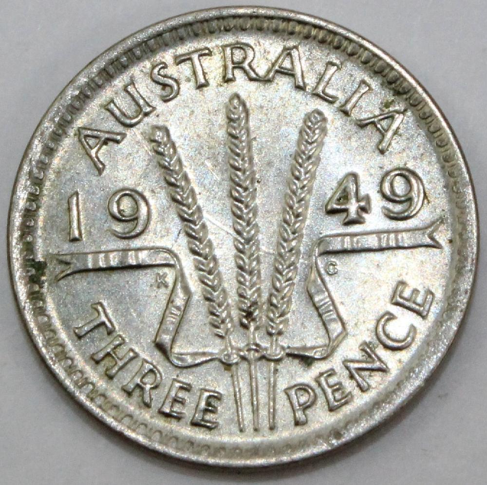 Australia. 1949 Threepence,... image