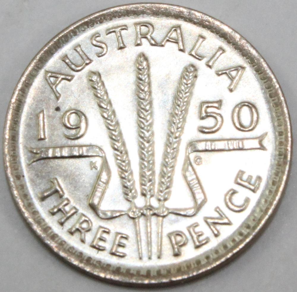 Australia. 1950 Threepence,... image
