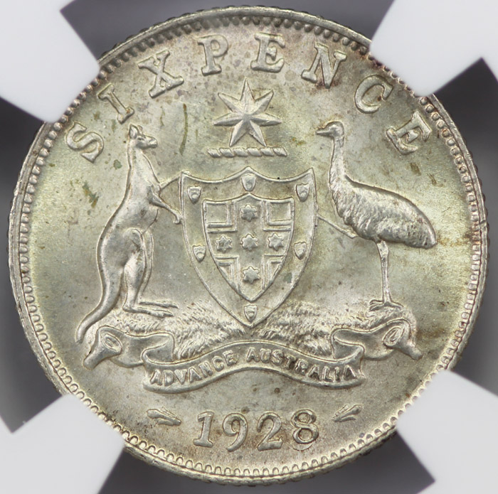 Australia 1928 Sixpence, NG... image